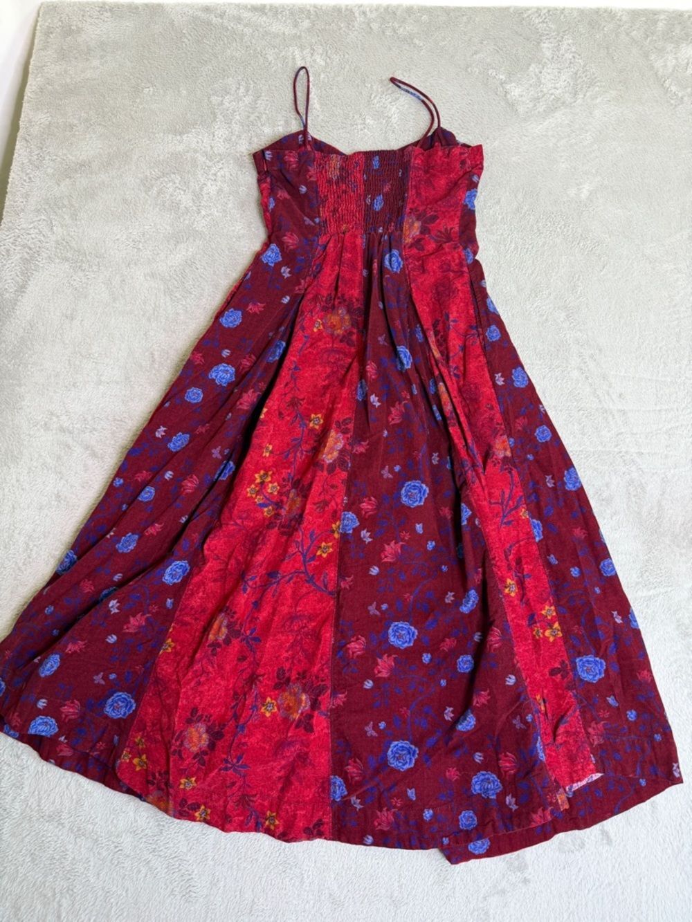 Free People Gail Red Floral Spaghetti-Strap Midi Dress M - Picture 4 of 7